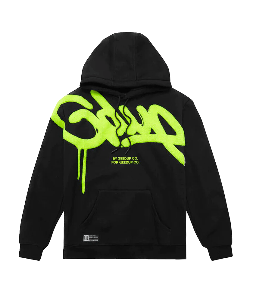 GEEDUP Handstyle Hoodie Black/Volt Yellow