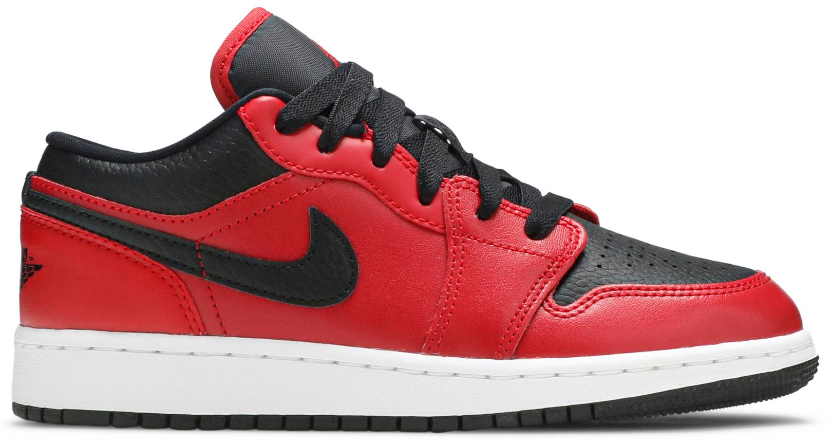 Nike Air Jordan 1 Low Gym Red Black Pebbled (GS) Women's