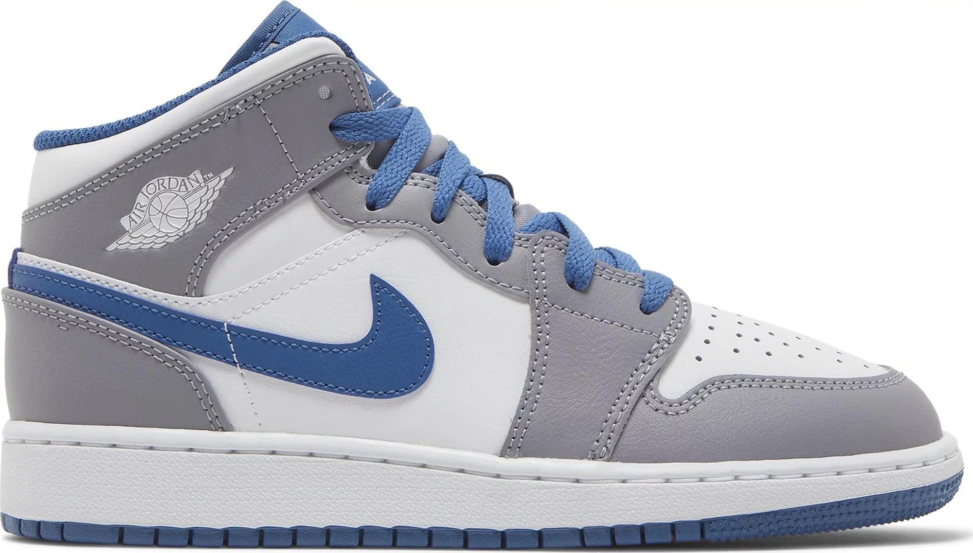 Nike Air Jordan 1 Mid True Blue Cement (GS) Women's