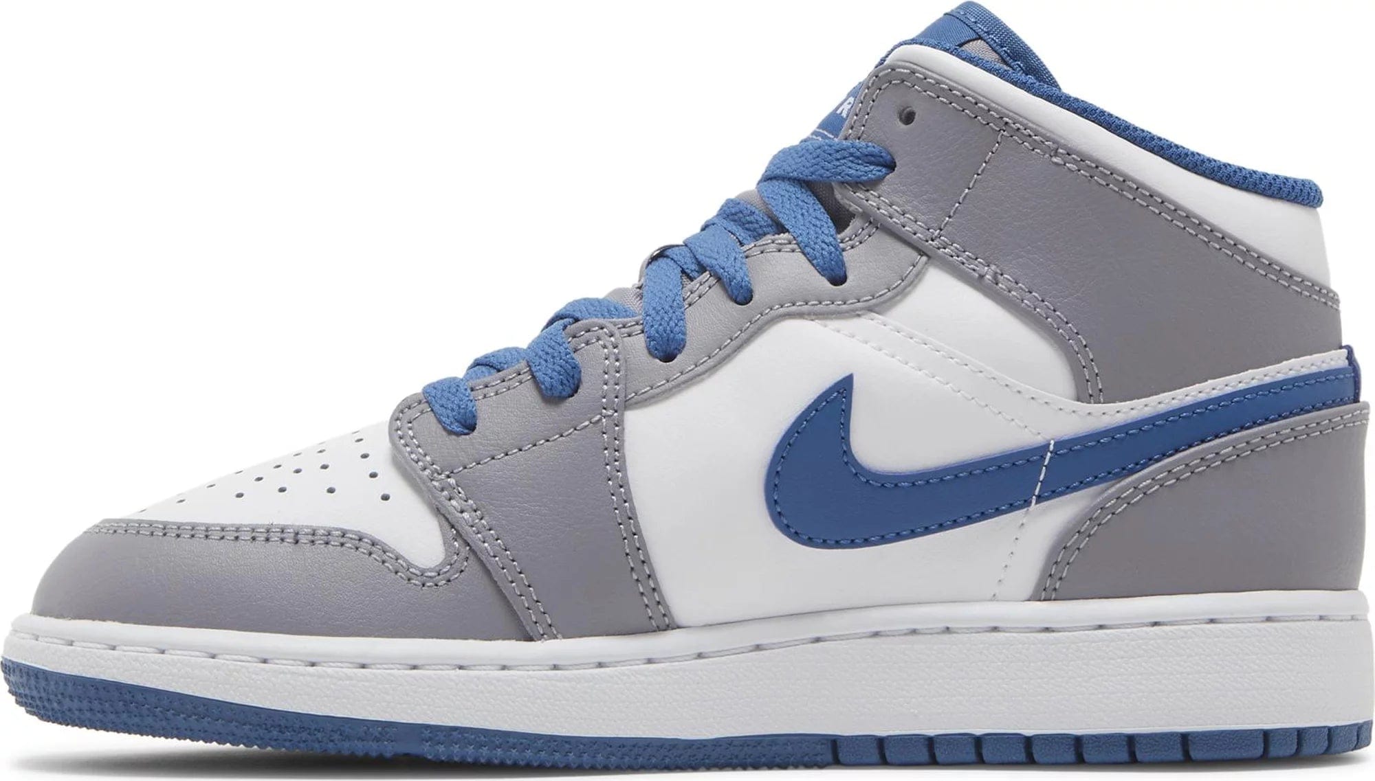 Nike Air Jordan 1 Mid True Blue Cement (GS) Women's