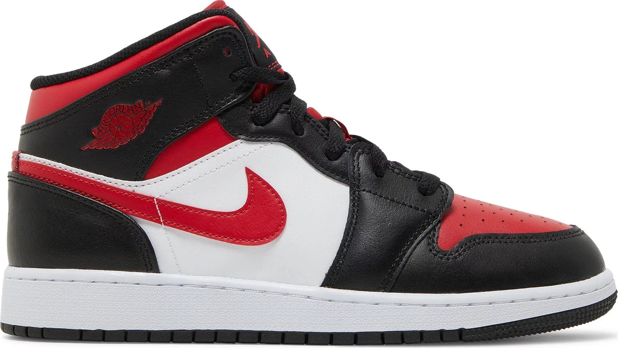 sneakers Nike Air Jordan 1 Mid White Black Red (GS) Women's