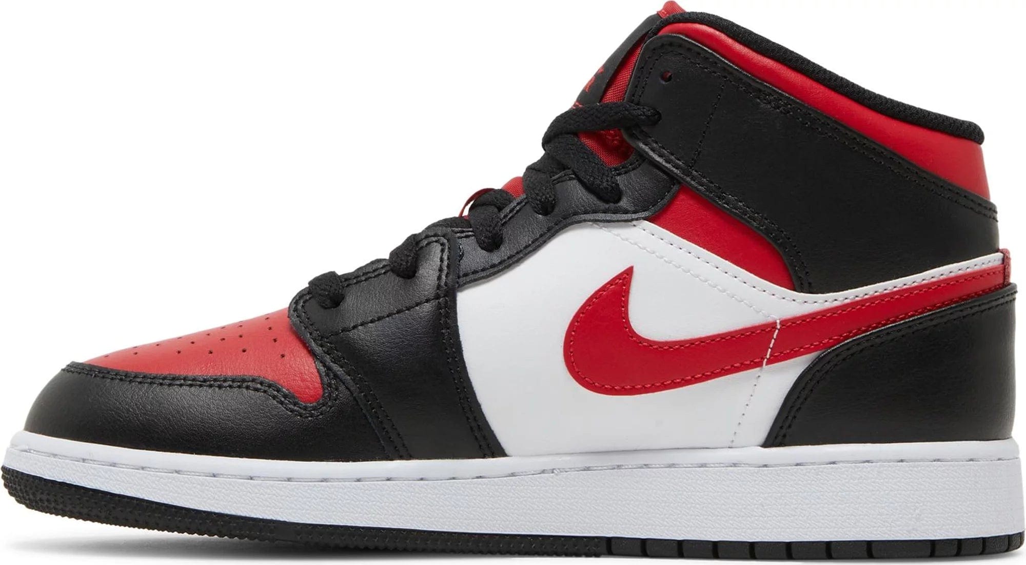 sneakers Nike Air Jordan 1 Mid White Black Red (GS) Women's