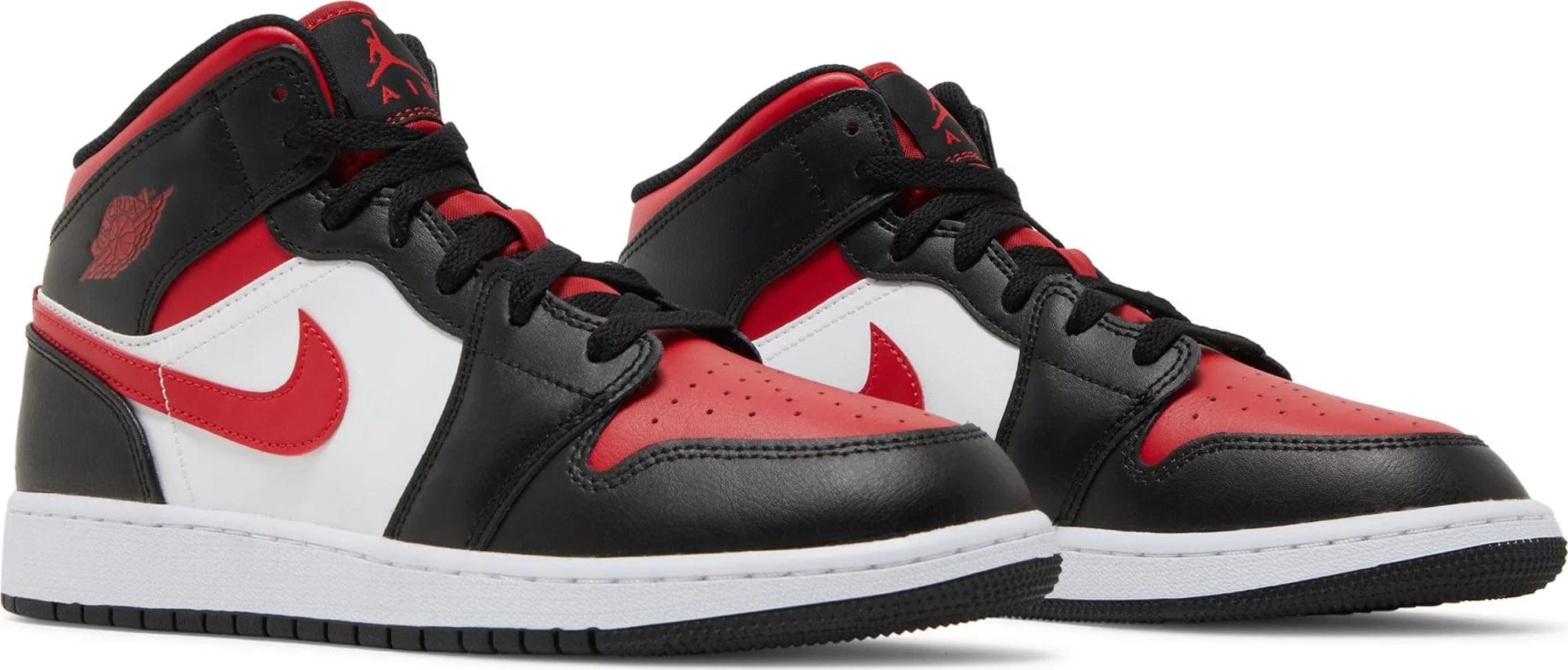 sneakers Nike Air Jordan 1 Mid White Black Red (GS) Women's