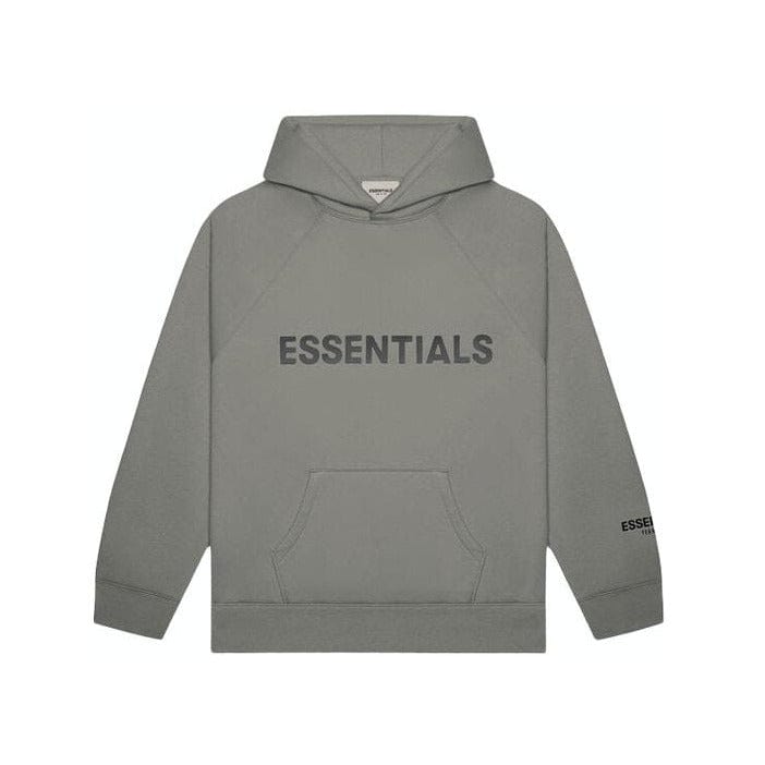 FEAR OF GOD ESSENTIALS 3D Silicon Applique Pullover Hoodie Gray Flannel/Charcoal