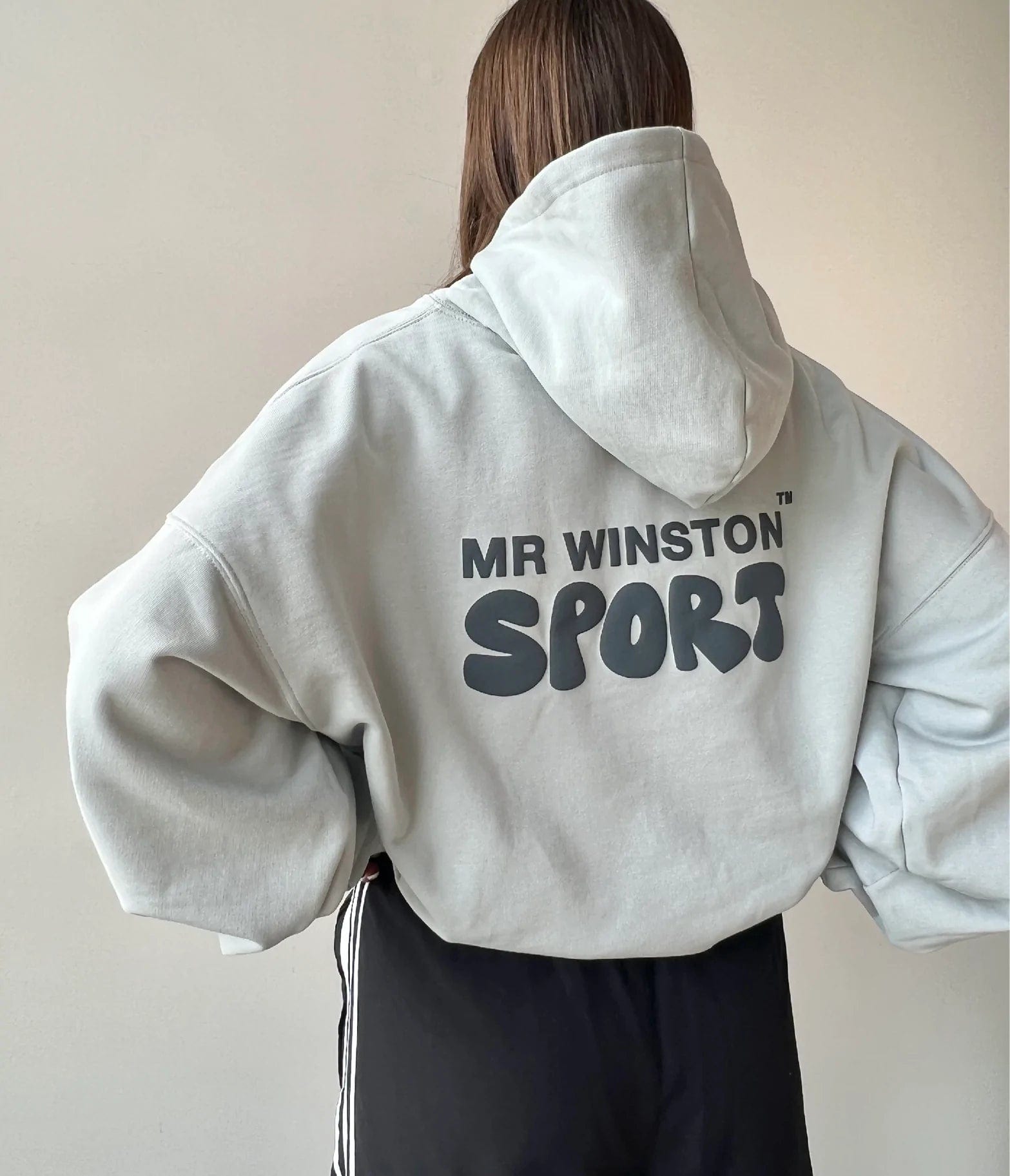 Mr Winston Puff Hoodie Soft Grey