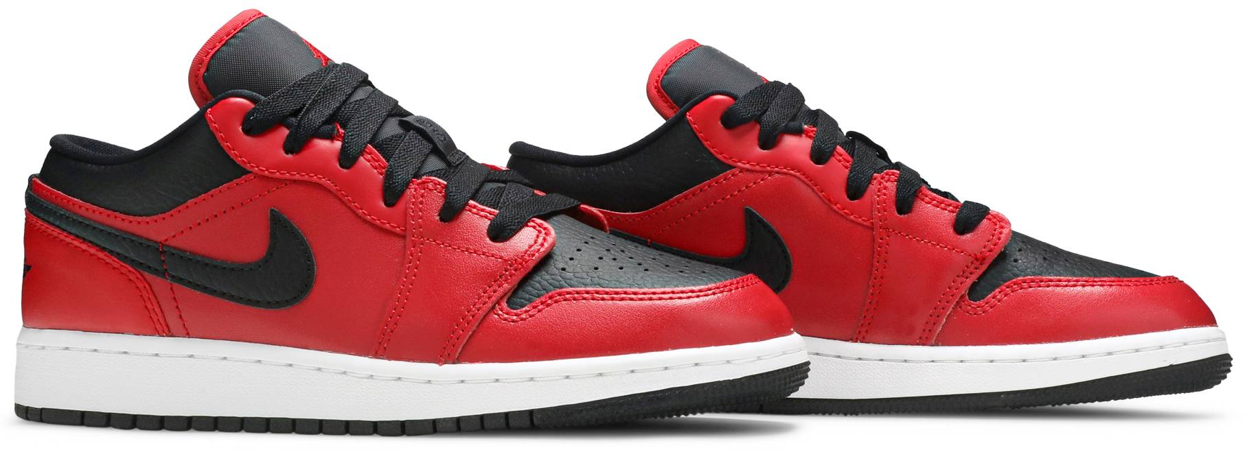 Nike Air Jordan 1 Low Gym Red Black Pebbled (GS) Women's