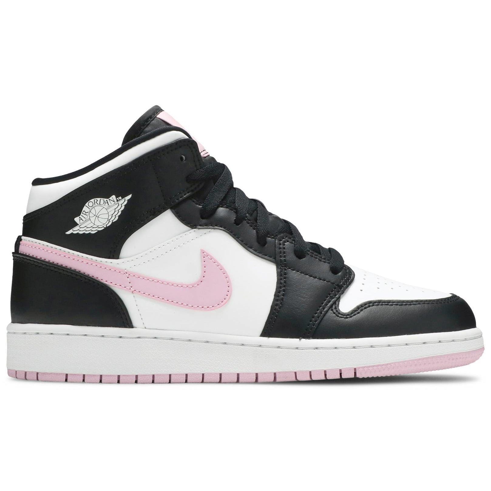 Nike Air Jordan 1 Mid White Black Light Arctic Pink (GS) Women's